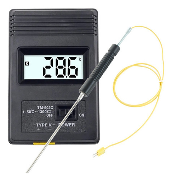 Termômetro Digital Lcd Tipo K Tm 902c Sonda Imersão Líquidos 0