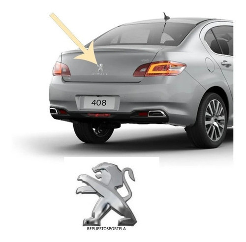 Monograma Emblema Para Baul Original Peugeot 408 1