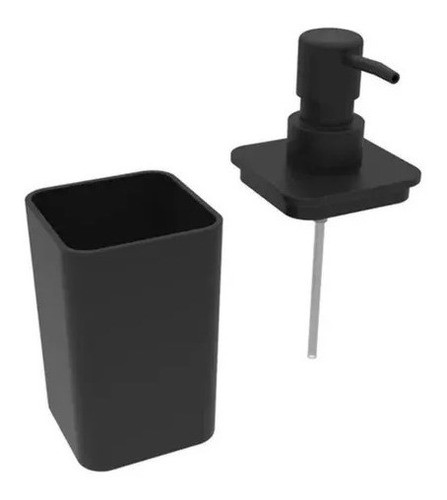 Porta Sabonete Líquido Dispenser Preto Lavabo Pia Banheiro 1