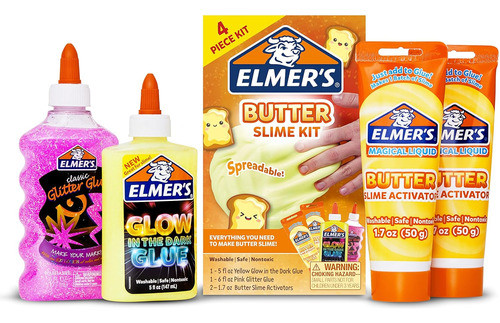 Kit De Slime Con Glue Brillante, Activador Incluido, 4 Pieza 0