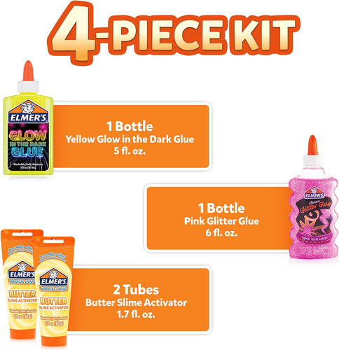 Kit De Slime Con Glue Brillante, Activador Incluido, 4 Pieza 1