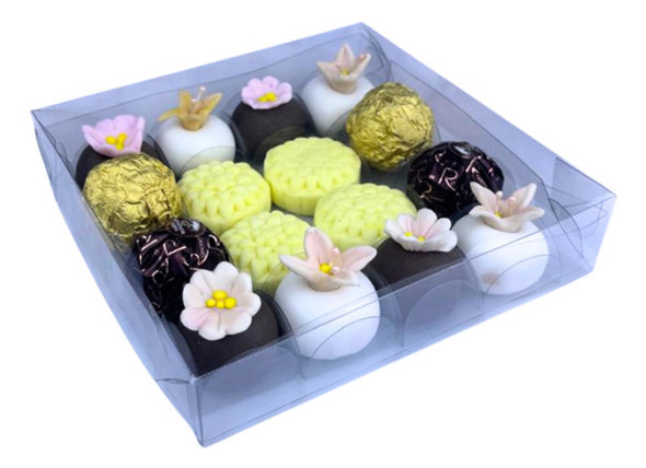 40 Caixa P/ 16 Doces Acetato Incolor 16x16x4 5035 0