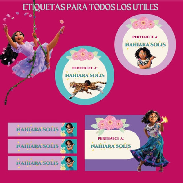 Etiquetas Escolares Imprimible  Encanto 1