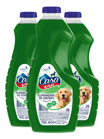 Kit 3 Eliminador De Odores Casa E Pets Amigo Cão 2 Litros 0