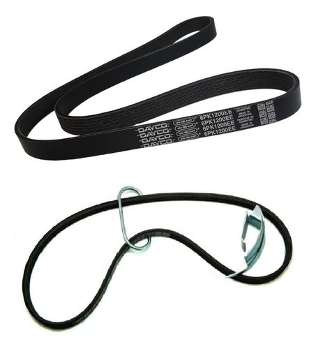 Juego X2 Correas Elasticas Poly V + Herramienta Vw Voyage 0