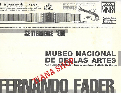 Fernando Fader_folleto Muestra Museo Bellas Artes: Sept 1988 0