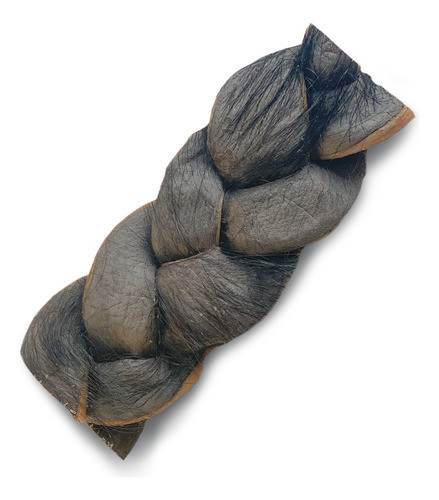 Mordedor Natural Para Cães Brinquedo Trança Pele Bufalo Luv 0