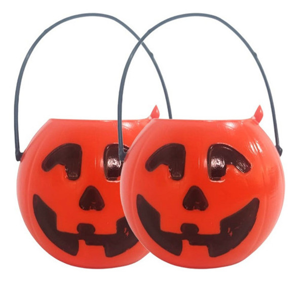 Halloween Caramelera Calabaza Mini Plastica Naranja X 6 Un 0