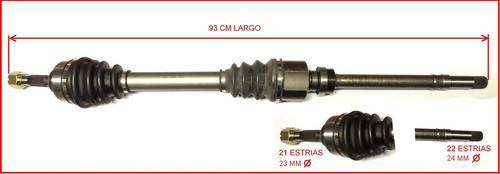 Semieje Delantero Derecho 1.1 Gsp Peugeot 206 06-08 1