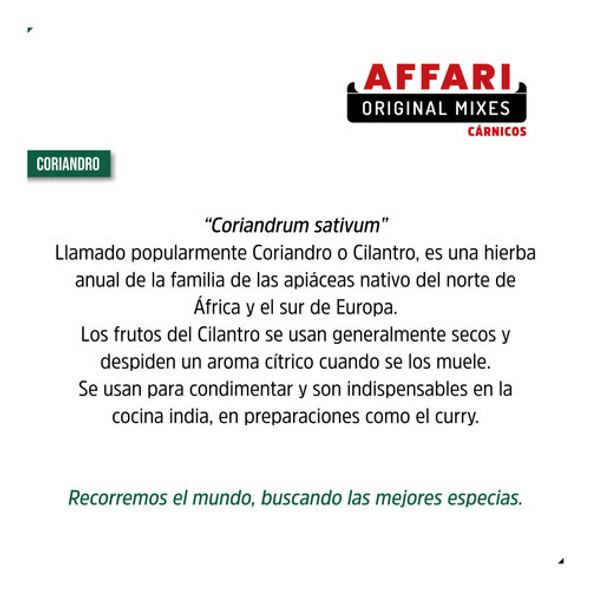 Coriandro En Grano Semilla Primera X 1kg Affari 1