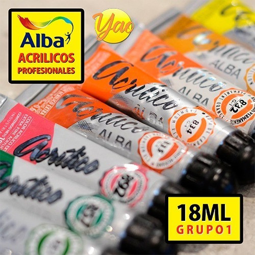 Acrilico Profesional Alba Rojo Mediano (886) 18 Ml 1