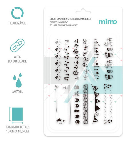 Carimbo Para Relevo - Bordas Decorativas - Mimo - 11 X 16 Cm 1