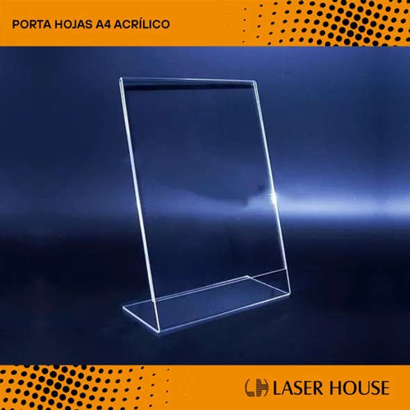 Porta Hojas A4 Acrilico Menu, Láminas  Indicaciones, Letrero 1