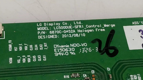 Tcon LG 47ln5700 6870c-0452a Lc500due-sfr1 Gtía 3 Meses! 1