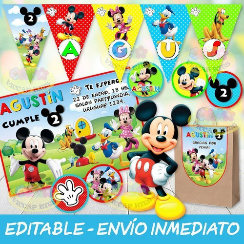 Kit Imprimible La Casa De Mickey Mouse Editable 100% Ui 0