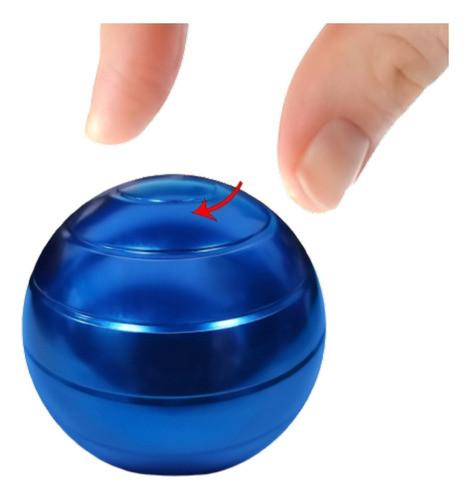 Bola Giratoria De Ilusion Optica Antiestres Azul Mini 0