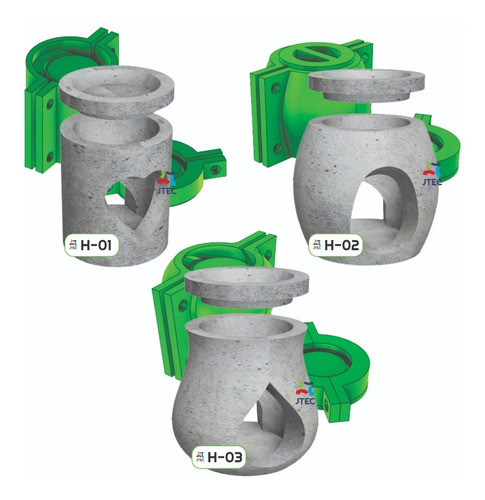 2 Molde Sahumador S-01 + S-02 + 2 Moldes Hornos - Completos. 1