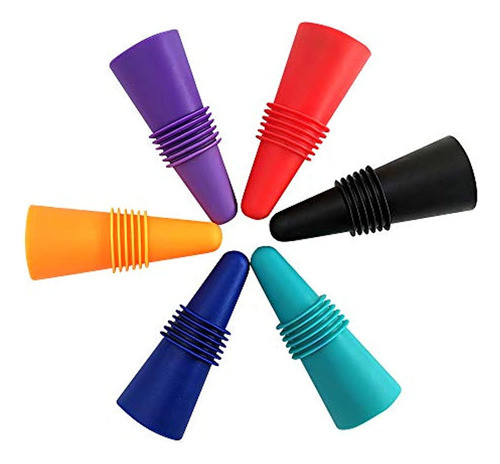 Tapones De Vino De 6 Piezas, Tapón De Botella De Vino Espumo 0