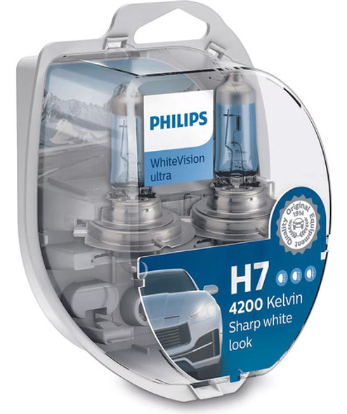 Kit 2 Lamparas Philips H7 Sharp White 4200k 55w + T10 Blue 0