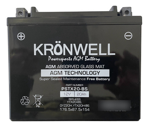 Bateria Gel Kronwell Harley Sportster Xlh 87/96 Ytx20 + Izq 0