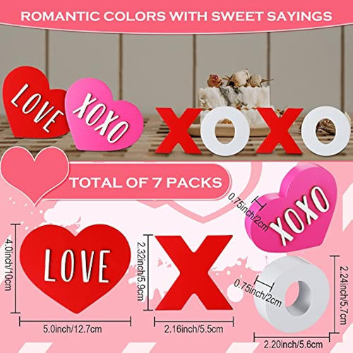 6 Piezas Letrero De Madera Para El Día De San Valentín Decor 1