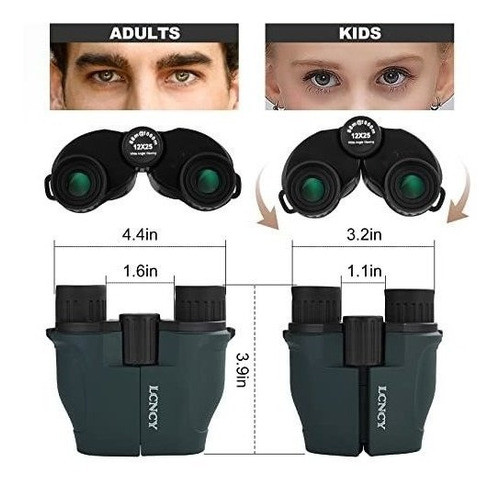 Lcncy Prismáticos Compactos Hd De 12 X 25 Pulgadas, Pequeños 1