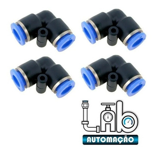 Conexão Cotovelo Engate Rápido União Mangueira Tubo 6mm 4pçs 1