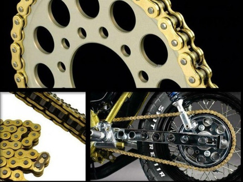 Cadena Transmision Moto W Standard 428h Dorada 138 Eslabones 1