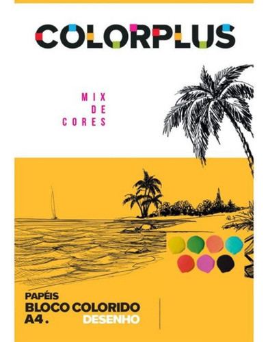 Bloco De Desenho Colorido A4 120g Com 35 Folhas Fedrigoni 0