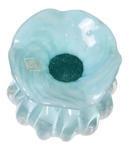 Vaso Murano Trouxinha Mini Azul Pacific São Marcos 13,5x10cm 1