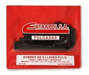 Juego Llaves Allen X 9 Un Extrapol Pulgadas 390 Ind: Argenti 0