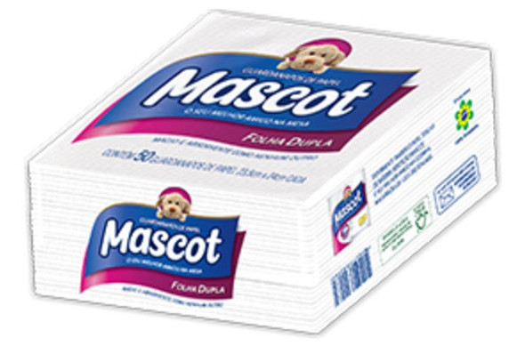 Pacote Com 50 Guardanapos De Papel Mascot Folha Dupla 12x12 0