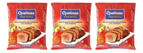 Kit C/3 Amaciante De Carnes Qualimax C/ Tempero 1,01kg 0