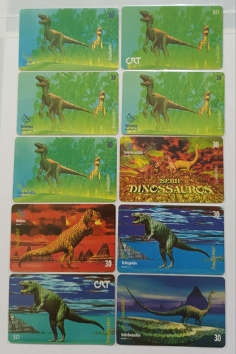 10 Cartões Telefônicos Da Série Dinossauros. 0