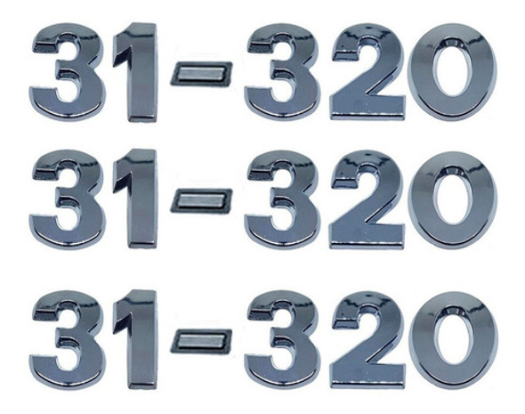 Jogo Emblema Adesivo Cromado Caminhão Vw 31-320 0