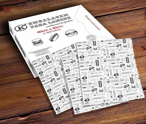 Papel Manteiga Personalizado 1 Cor 2000 Fls 30x40 Cm 1