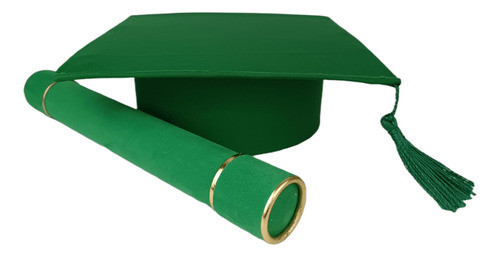 Capelo E Canudo De Formatura Verde Infantil 0