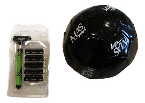 Maquina De Afeitar + 6 Repuestos Con Mini Pelota Negra 0