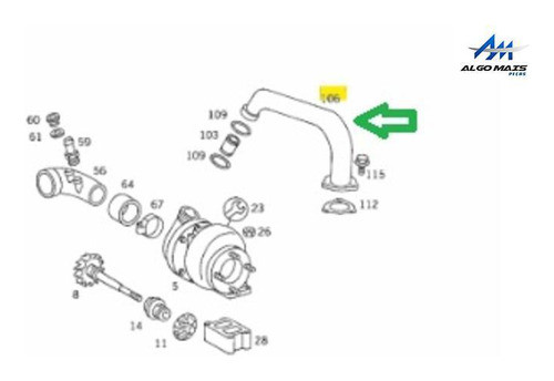 Cotovelo Turbina Aluminio Mb Om366/1618 1