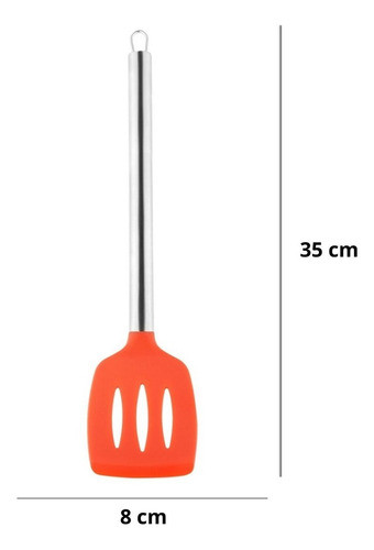 Espatula De Silicone Com Cabo Inox Vermelha 1