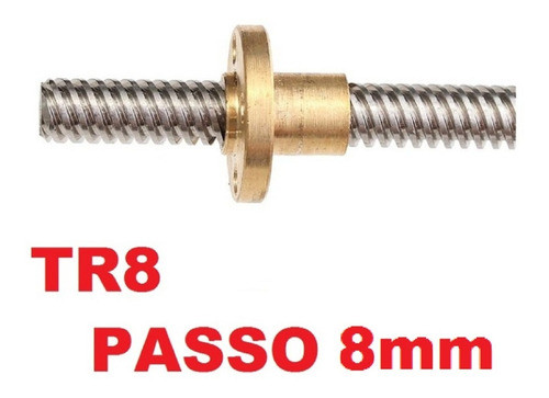 1 Fuso Tr8 Passo 8mm X 300mm + 2 Pçs Tr8 X 250mm + Castanhas 1
