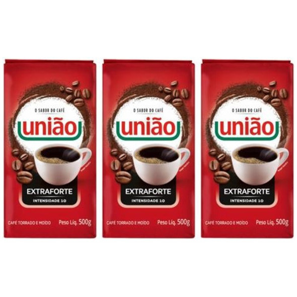 Kit C/3 Café União Extra Forte A Vácuo 500g 0