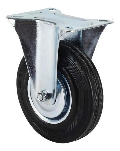Rueda Chapa Y Goma Fija Con Base 100x30mm Bguemes 0