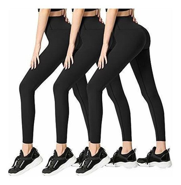 Pack X3 Leggings Para Mujer Sin Transparencias Negras 0
