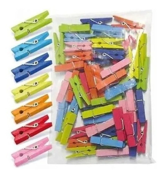 Mini Broches De Madera De Colores 2,5cm Motricidad 0