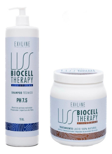 Kit Liss Biocell + Shampoo Liss X 1000ml.antifrizz 100%natur 0