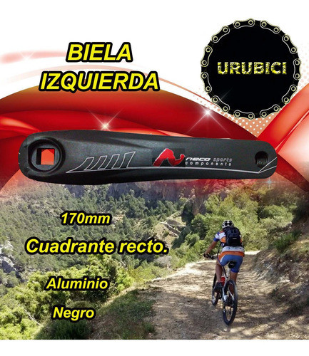 Palanca Biela Izquierda De Aluminio Neco. Punta Cuadrada 1