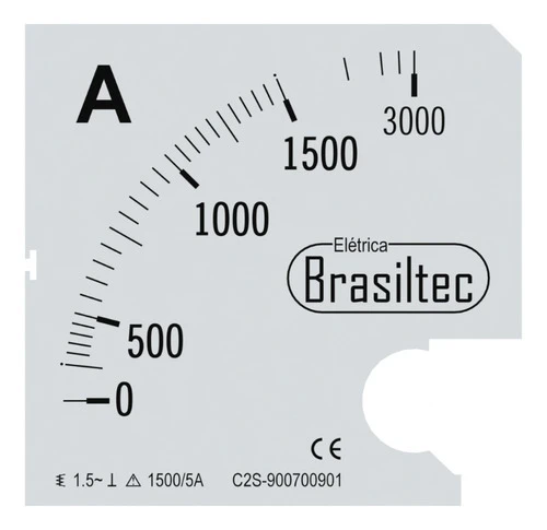 Kit C/ 3 Escala 1500/5 Para Amperimetro Brasiltec 96mm 0