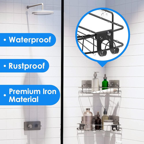 ~? Nihome Shower Mounted Corner Caddy 3pcs (grande + Pequeño 1