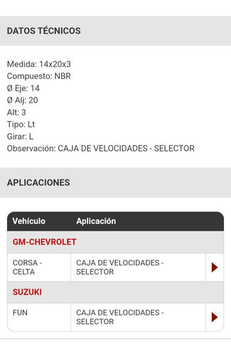 Reten Selectora Chevrolet Corsa Celta Suzuki Fun Cod 647 1
